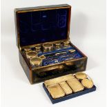 A SUPERB QUALITY 19TH CENTURY FRENCH LADIES' VANITY CASE inlaid with flowers and garlands, the