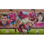 Stephen Doig (1964- ) British. "Aston Villa Legends", Pastel, Signed, 12" x 19.75".