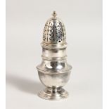 A GEORGE I SUGAR CASTER. 5.75ins high. London 1718. Maker Christopher Canner.