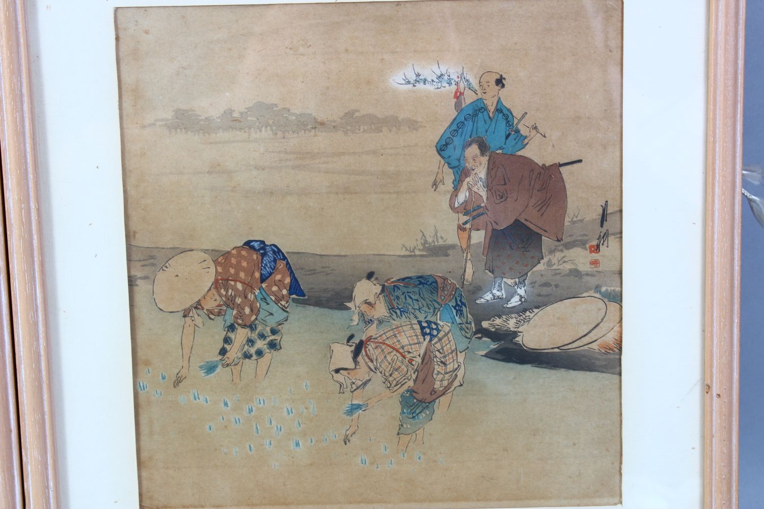 THREE 19TH CENTURY CHINESE WATERCOLOUR PAINTED PICTURES ON PAPER, the pictures depicting scenes of - Image 4 of 4