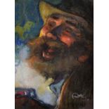 Louis Fortuney (1875-1951) French. A Head Study of a Bearded Man, Pastel, Signed with Initials, 12.