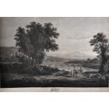 After Claude Le Lorrain (1600-1682) French. "Jacob and Laban", Engraving, Overall 22" x 31", and a