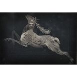 C... Baker (20th Century) British. "Leaping Stag", Etching, Signed, Inscribed, Dated 1987 and