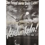 20th Century German School. "Verdunkeln!", Poster, Unframed, Overall 22.5" x 16.25".