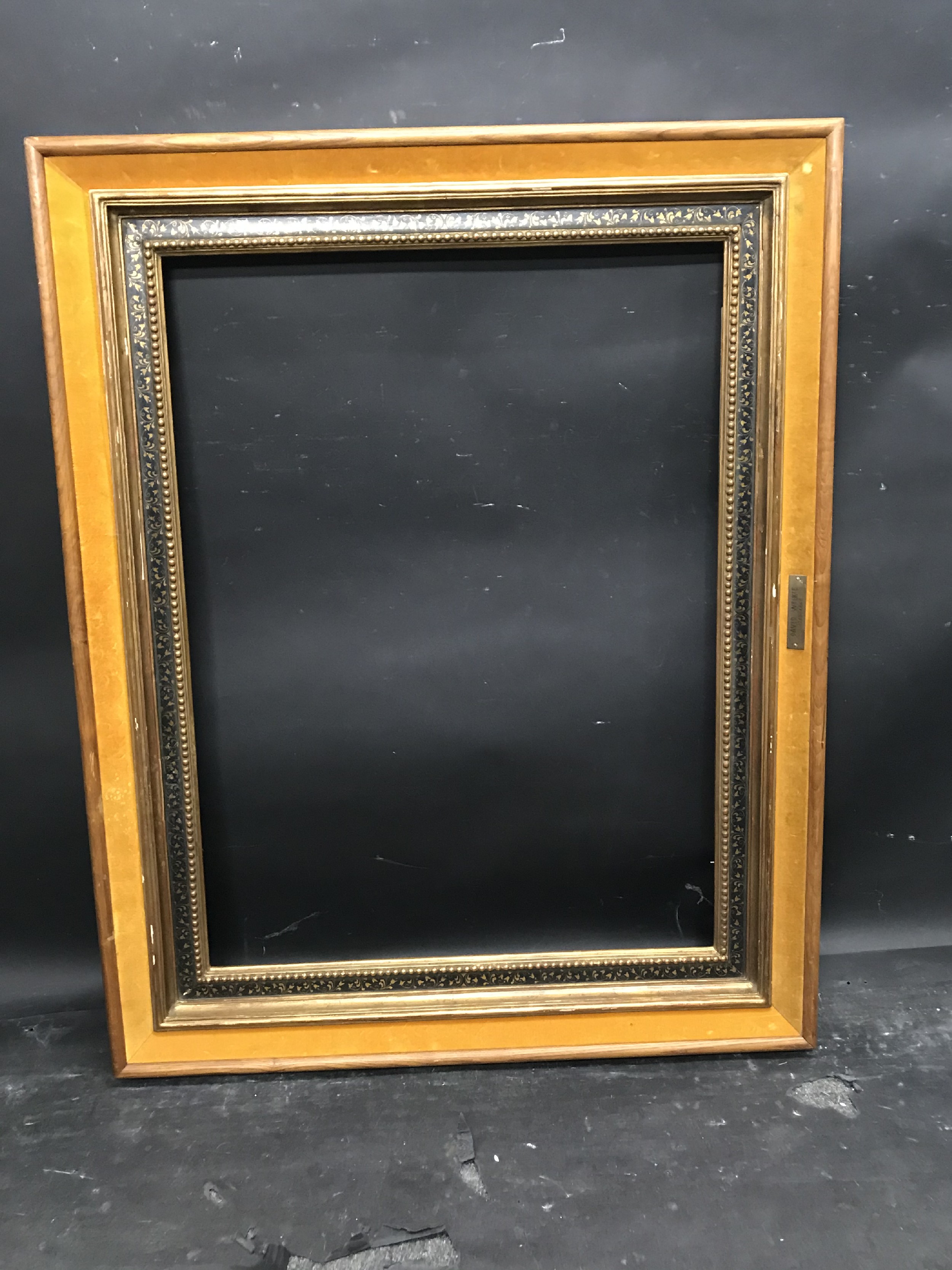 20th Century English School. A Gilt and Black Frame, with a Fabric outer edge, 28" x 21" (rebate). - Image 2 of 3