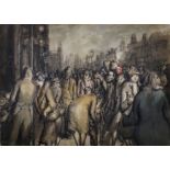 Harold Hope Read (1881-1959) British. A Busy Street Scene with Figures, Watercolour, 9.25" x 12.