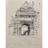 Leslie Moffat Ward (1888-1978) British. "The Gatehouse Rochester", Lithograph, Signed and Dated 1922