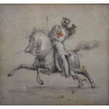 Attributed to William Blake Richmond (1842-1921) British. Study of a Crusader on Horseback,