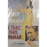 20th Century English School. "I Take This Woman", with Spencer Tracy and Hedy Lamarr, Poster,