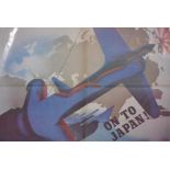 20th Century English School. "On to Japan!", Poster, Unframed, Overall 16.25 x 22.75".