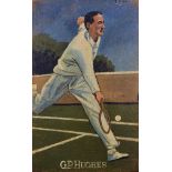 20th Century English School. A Study of George Patrick Hughes (1902-1997) Playing Tennis, Oil on