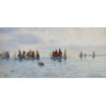 William Ayerst Ingram (1855-1913) British. Small Sailing Boats Racing, Watercolour, Signed, 7" x