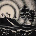Douglas L Hadden (20th Century) British. "The Crucifixion", Ink, Signed, Inscribed and Dated '33,