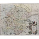 Emanuel Bowen (1693-1767) British. "A Correct Map of the South East Part of Germany", Map, 14" x