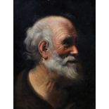 Early 19th Century Italian School. Head Study of a Bearded Man, Oil on Canvas, 17.75" x 13.5".