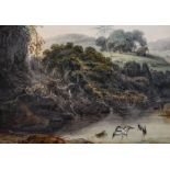 Colonel E... Henderson (Royal Engineers) (19th Century) British. An Indian River Landscape, with