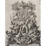 18th Century English School. The Royal Coat of Arms, Engraving, Unframed, 16" x 12.5", together with