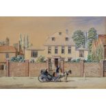 George Harvey (c.1800-1878) Anglo-American. A Carriage by the Gates of Eagle Hall, Southgate High