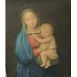 Luigi Fachinetti (19th - 20th Century) Italian after Raphael. "Madonna del Granduca", Watercolour,