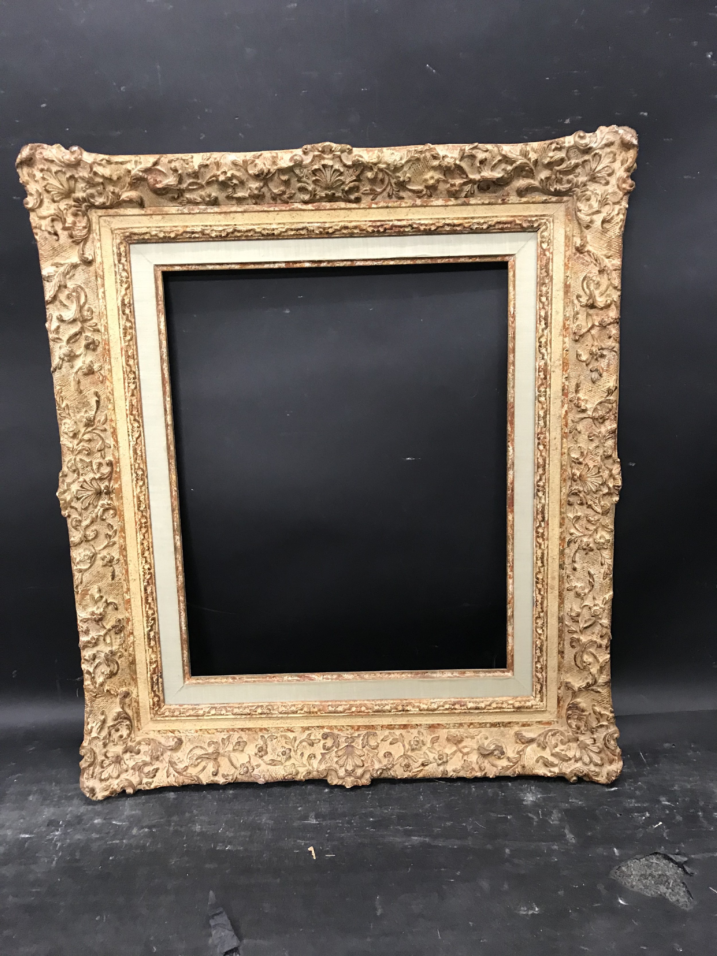 20th Century French School. A Painted Composition Frame, with fabric slip, 16.5" x 13.25", without - Image 2 of 3