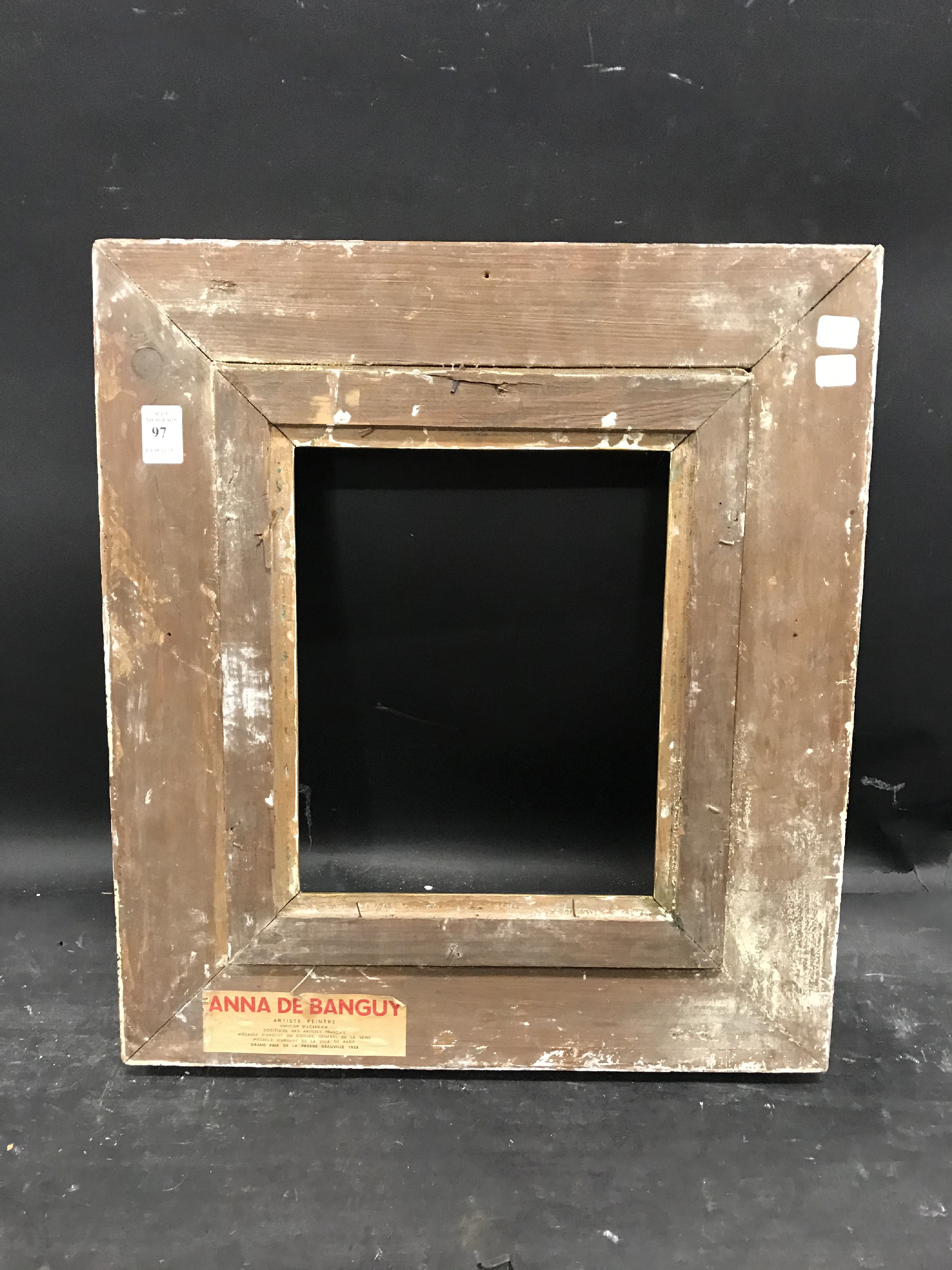 20th Century French School. A Carved Wood and Painted Frame, with fabric slip, 10.75" x 8.75" ( - Image 3 of 3