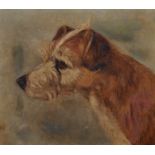 Early 20th Century English School. "Ginger, Otherwise The Duke of Plumtree Hall", Head of a Dog, Oil
