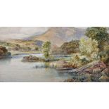 M... Crouse (19th - 20th Century) British. A Mountainous River Landscape, Watercolour, Signed, 7"