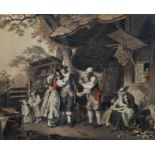 19th Century German School. Figures by a Cottage, Engraving, 8.75" x 10.5", and the companion piece,