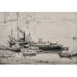 Leslie Moffat Ward (1888-1978) British. "Small Fry at Strood", Etching, Inscribed on the reverse,