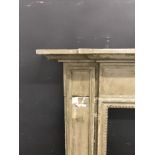 19th Century French School. A Painted Trumeau Mirror Frame, base with mirror glass, opening 21" x