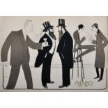 20th Century French School. 'Maxim's', Men in a Bar, Print, Signed with Initials 'SEM' within Print,