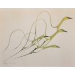 Benjamin Chee Chee (1944-1977) Canadian. "Spring Flight", with Four Geese in Flight, Lithograph,
