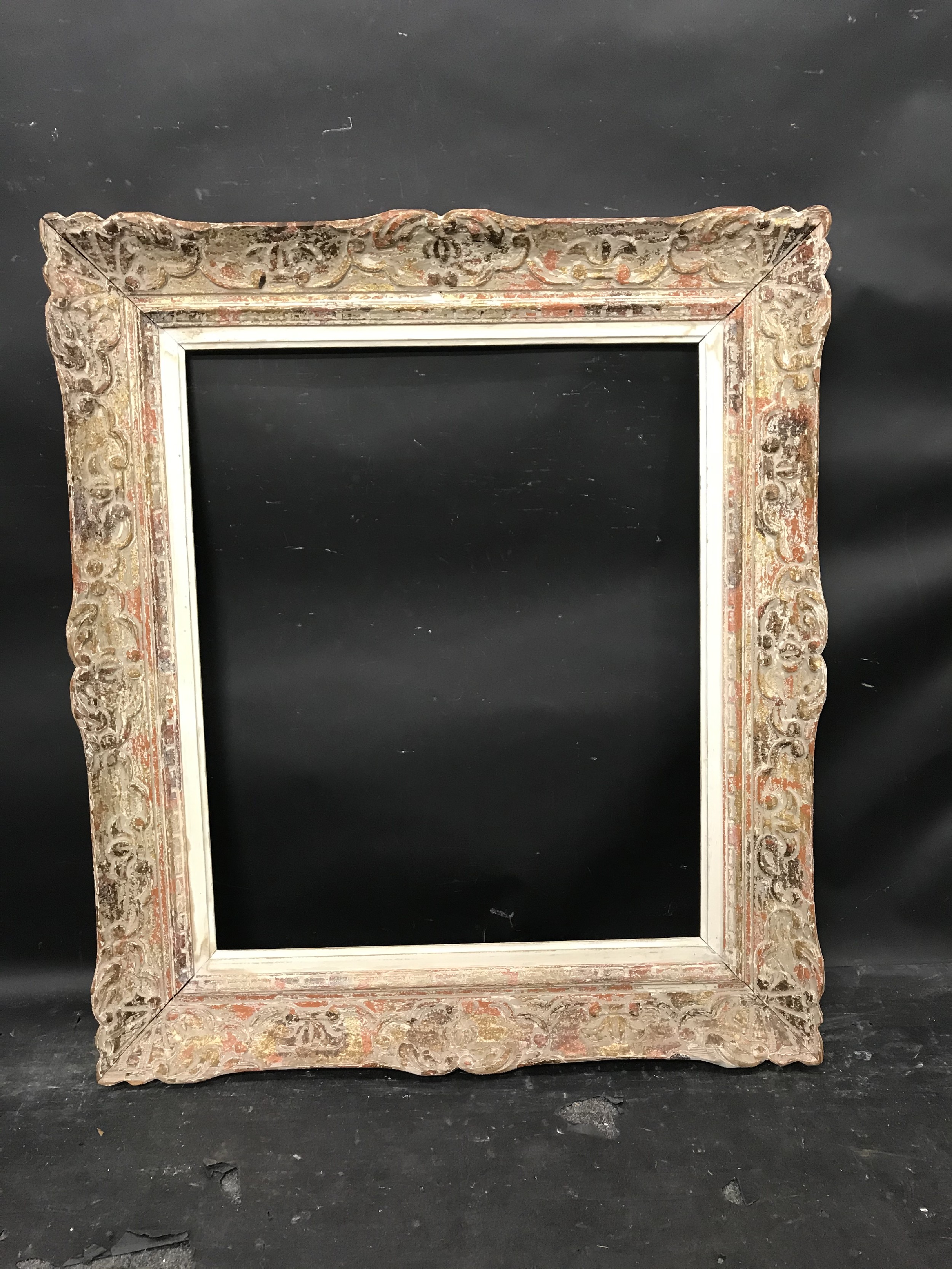 20th Century French School. A Carved Wood Painted Frame, with white slip, 25.5" x 21.25" (rebate), - Image 2 of 3