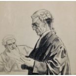 Salomon van Abbe (1883-1955) Dutch. Study of a Barrister, Etching, Signed and Inscribed and Dated