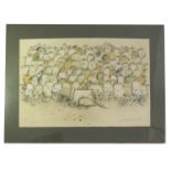 LIMITED EDITION PRINT, 'THE CHAMPIONS' 79/99 DEPICTING CATS BLIND 'EDITION PARIS' GALLERY STAMP