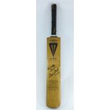 DAVID STEELE, PART OF DUNCAN FEARNLEY COLLECTION, HANDMADE BAT USED BY DAVID IN HIS DEBUT FOR
