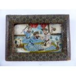 PERSIAN STYLE PICTURE ON PANEL APPROX. 6 X 10 cm