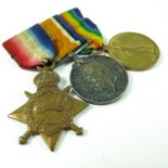 WWI WAR AND VICTORY MEDAL 1914-15 STAR M7246 WW BRADY.B.A. R.N.