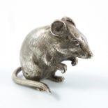 TINY, WELL MODELLED SILVER MOUSE, BSE PRODUCTS, APPROX. 3 cm H.