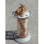 REDEX ADD TO PETROL PUMP WITH GLASS CYLINDER, ALUMINIUM BASE IN GOOD CONDITION