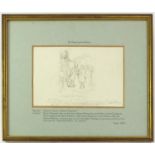 PENCIL SKETCH, JOHN LEECH? 'THE THREE PENNY FARE MYSTERY' PUNCH 1849, APPROX 23 X 15 cm