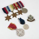 MEDAL BAR COMPRISING 1939-45 STAR WITH ATLANTIC STAR, AFRICA STAR WITH NORTH ATLANTIC 42-43 BAR,