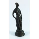 CAST BRONZE FIGURE WITH INDISTINCT FOUNDRY MARK, APPROX. 25 cm, PROVENANCE RIPPLE HALL