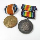 WWI 1914-18 WAR MEDAL AND VICTORY MEDAL 89228 SGT. F. H. VEASEY R.A.