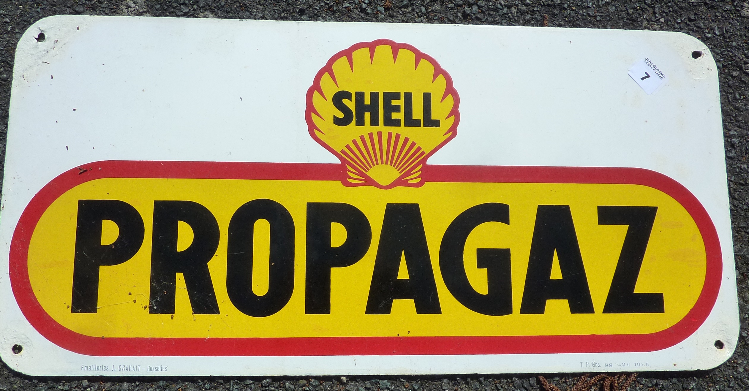ADVERTISING SIGN SHELL PROPAGAL DOUBLE SIDED ADVERTISING SIGN APPROX 26 INS X 13 INS TP GOS 9420