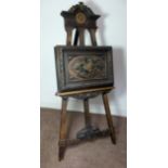 EASEL AND PICTURE BOX WITH CONTINENTAL CARVING
