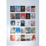 'FOUNDERS PRINT' LARGE LITHOGRAPH WITH 25 POSTCARD SIZE IMAGES EACH SIGNED BY ARTISTS INC. SONIA