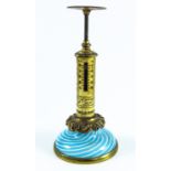 R.W.WINFIELD, BIRMINGHAM CANDLESTICK 4 OZ POSTAL SCALES WITH BLUE AND WHITE GLASS BASE