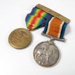 WWI 1914-18 WAR MEDAL AND VICTORY MEDAL 197395 CPL. V. MUSCHIALLI R.A.
