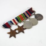 WWI MEDAL GROUP BRITISH WAR MEDAL, DEFENCE MEDAL 39-45 STAR, FRANCE AND GERMANY STAR AND GOOD